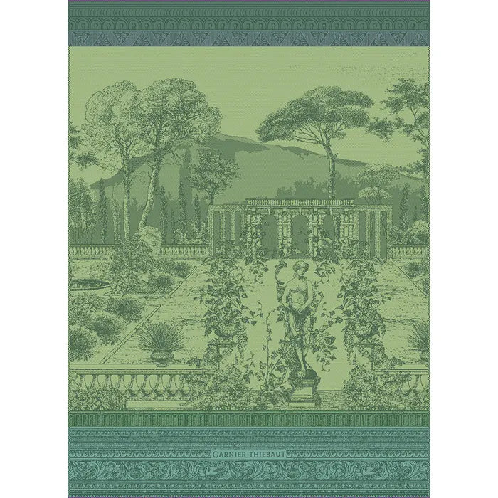 Garnier Thiebaut French Kitchen Jardin Spirituel Vert Jacquard Tea Towel
