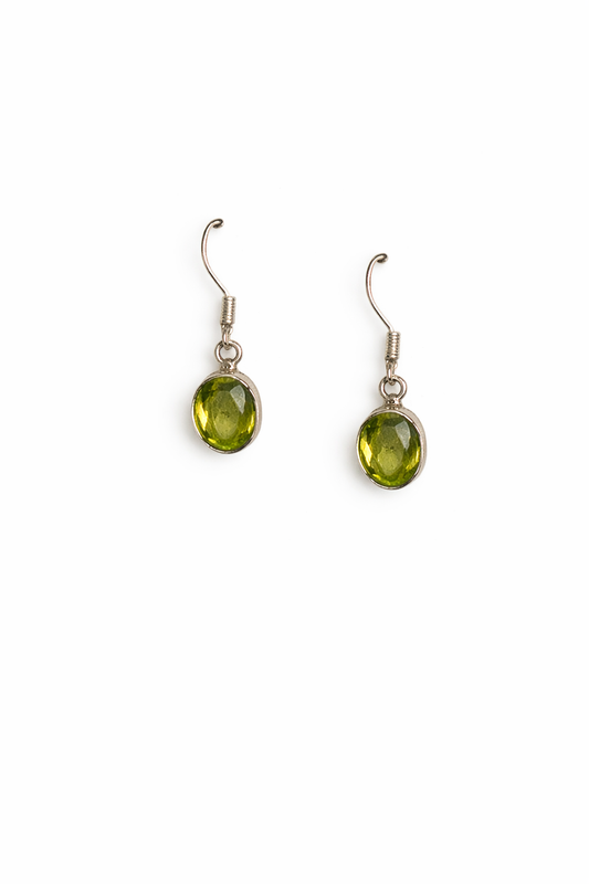 Sterling Silver Peridot Dangle Earrings