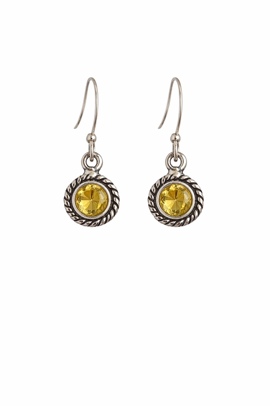 Sterling Silver Citrine Dangle Earrings
