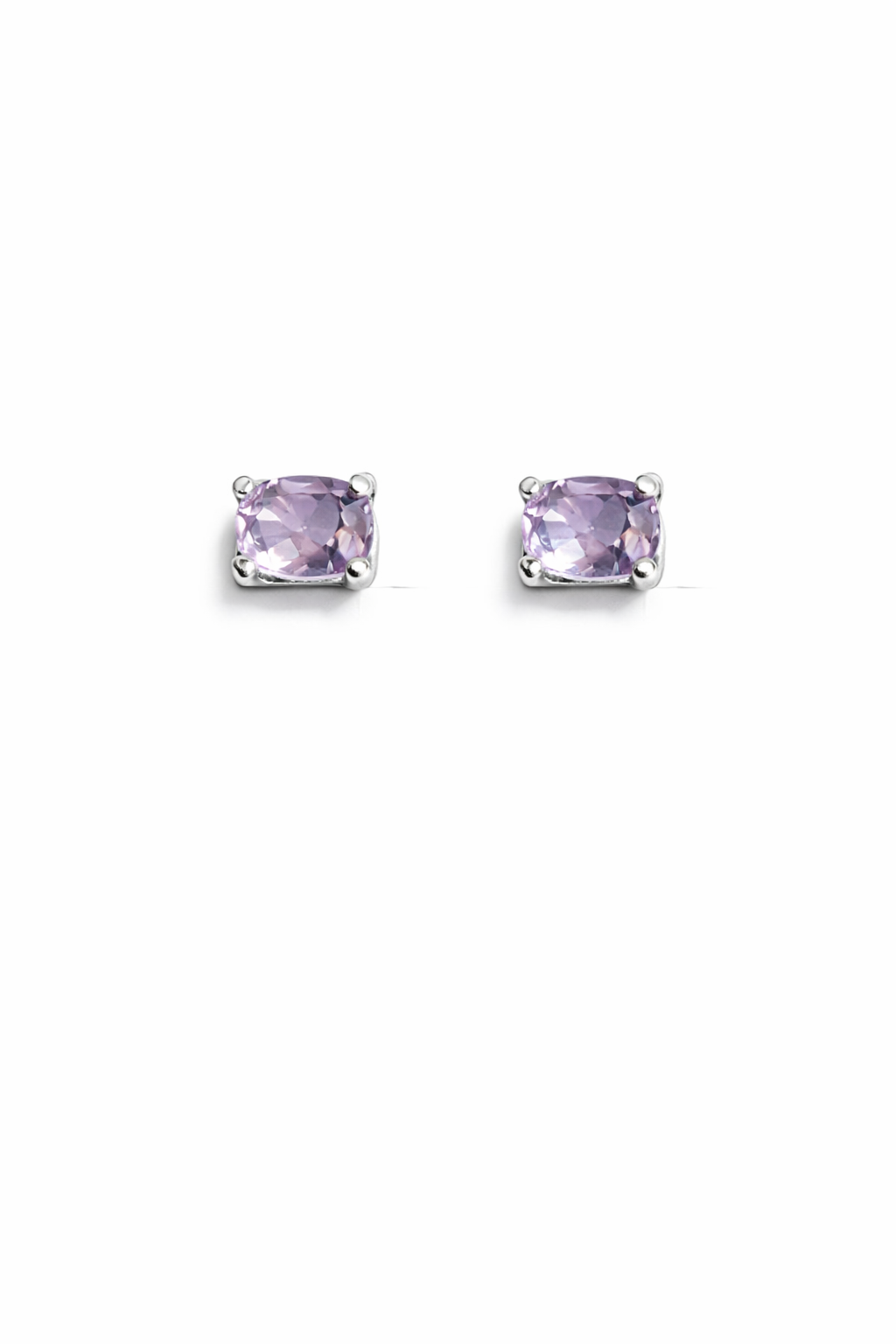 Sterling Silver Amethyst Stud Earrings