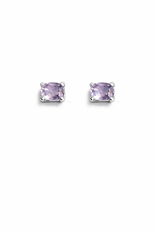 Sterling Silver Amethyst Stud Earrings