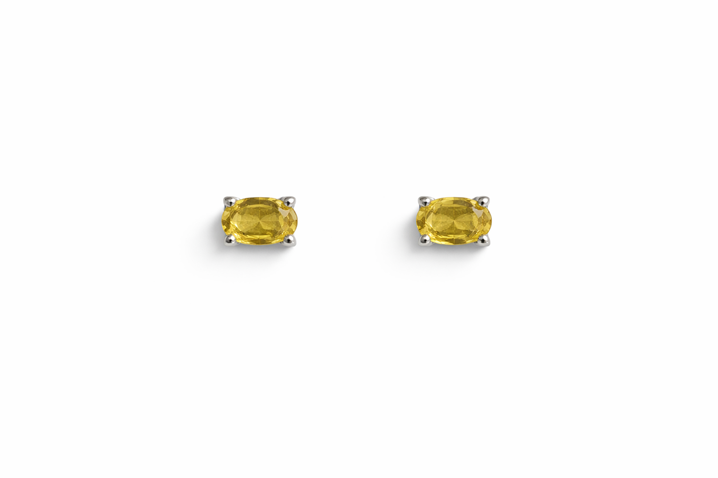 Sterling Silver Citrine Stud Earrings
