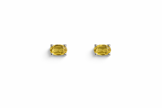Sterling Silver Citrine Stud Earrings