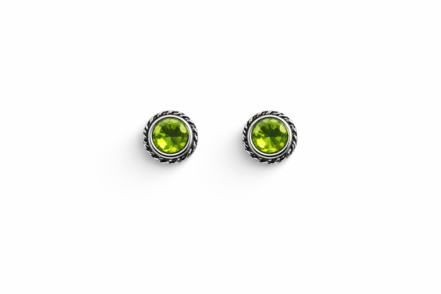 Sterling Silver Peridot Stud Earrings