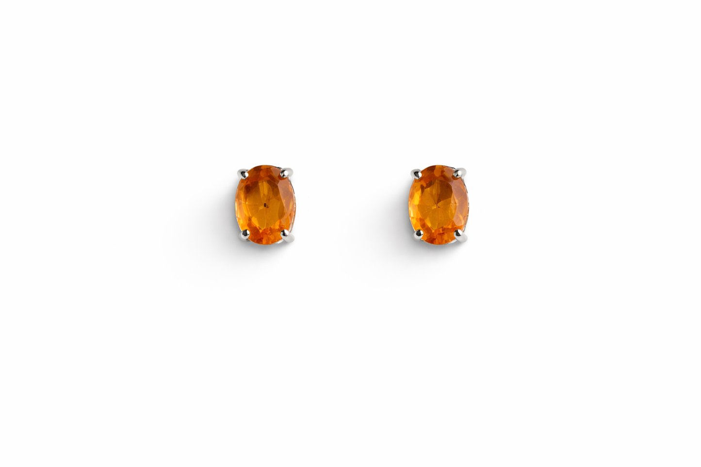 Sterling Silver Garnet Spessartine Stud Earrings