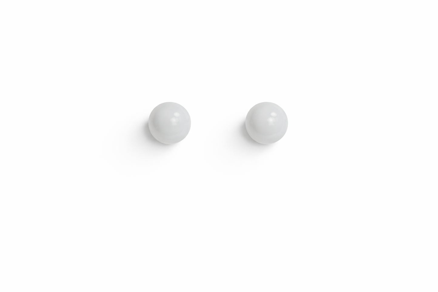 White Burmese Jadeite Jade 8mm Sterling Silver Studs