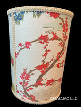 Load image into Gallery viewer, Red Pagoda Fabric Covered Wastebasket ***In Stock***