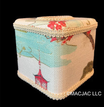 Load image into Gallery viewer, Red Pagoda Fabric Covered Tissue Box Cover ***In Stock***