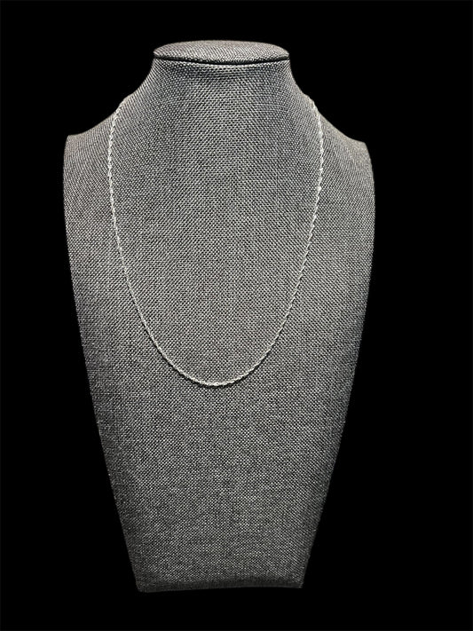 18" Sterling Silver Twisted Rope Style Chain Necklace Made In Italy
