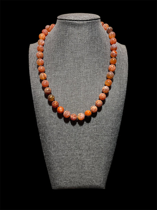 Snakeskin Agate Sterling Silver Necklace