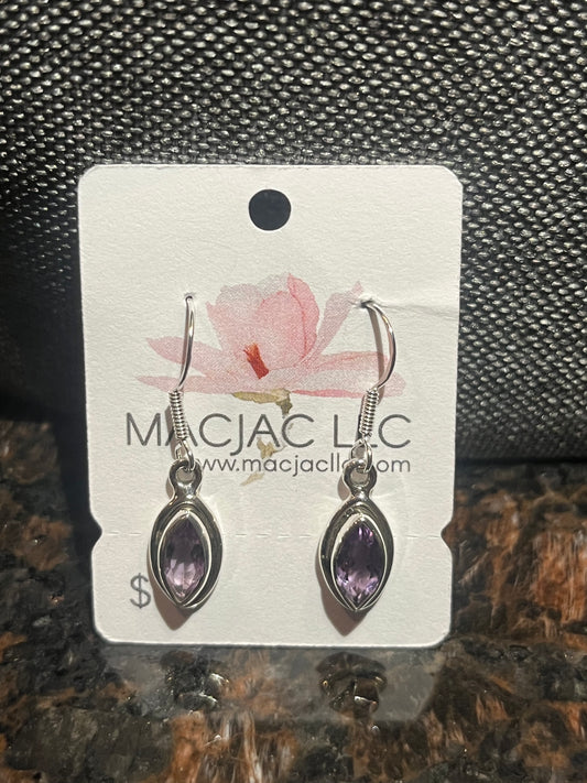 Amethyst Sterling Silver Dangle Earrings