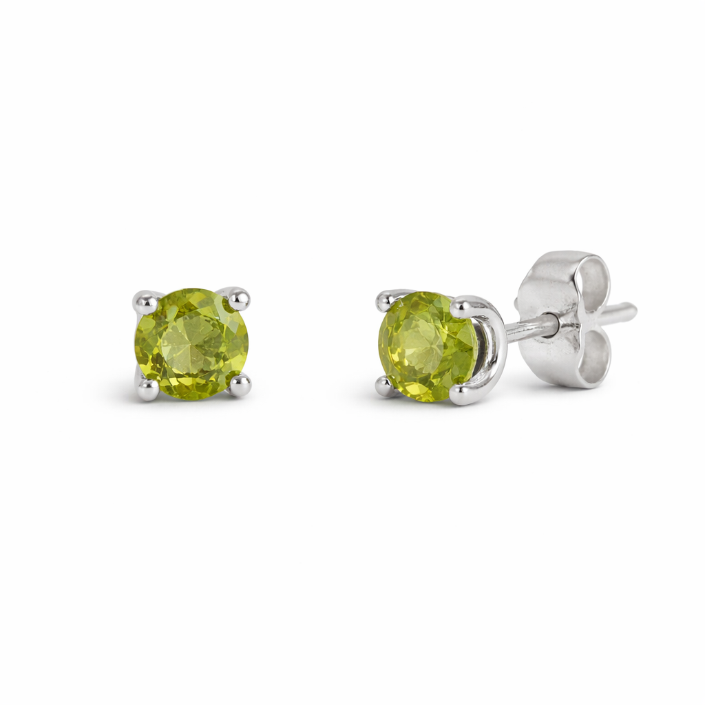 Sterling Silver Peridot Stud Earrings