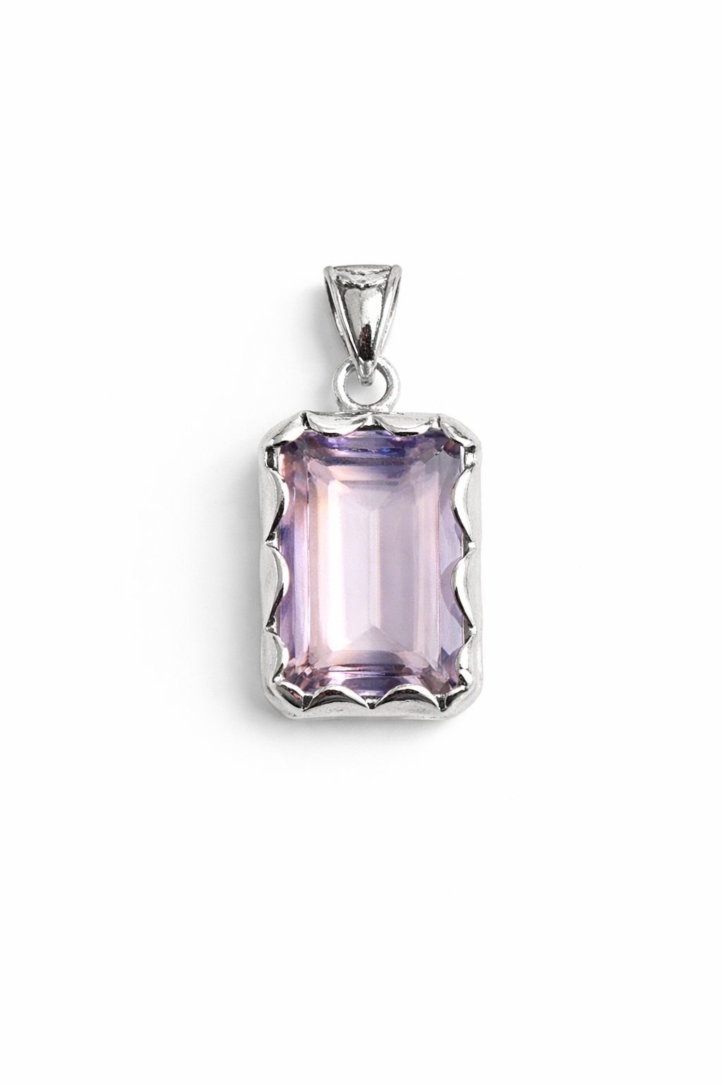 Sterling Silver Pink Amethyst Pendant