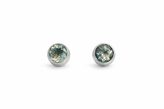 Sterling Silver Blue Topaz Stud Earrings