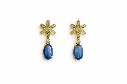 Peridot and Kyanite Gold Vermeil Earrings
