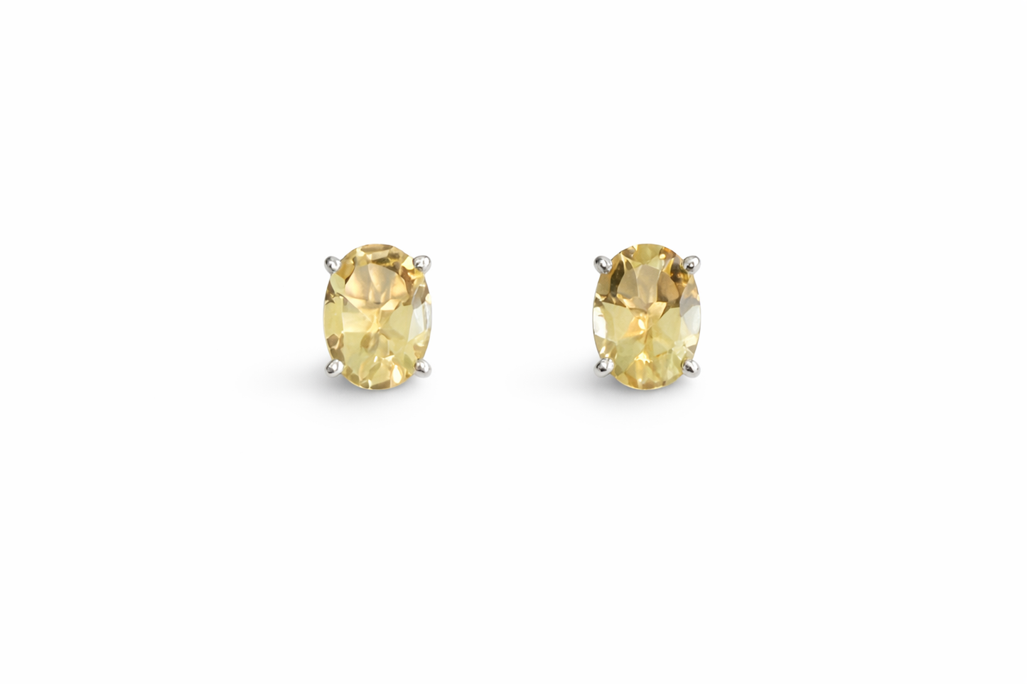 Sterling Silver Citrine Stud Earrings