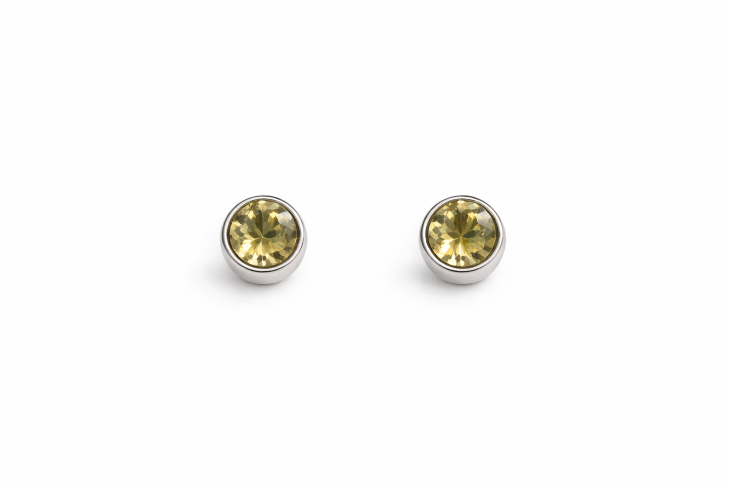 Sterling Silver Citrine Stud Earrings