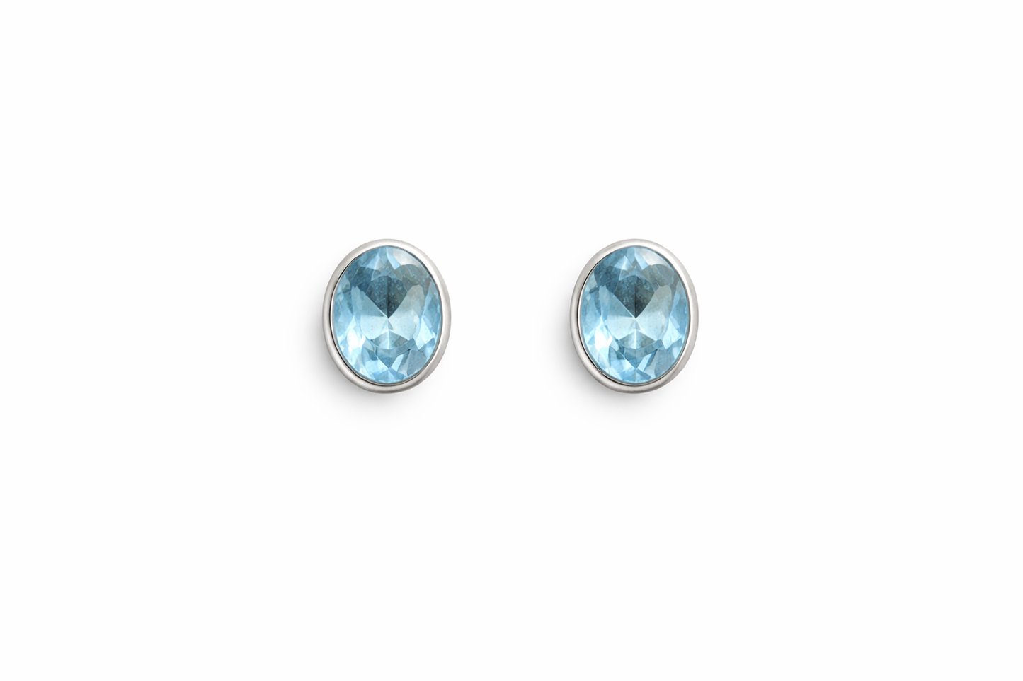 Sterling Silver Blue Topaz Stud Earrings