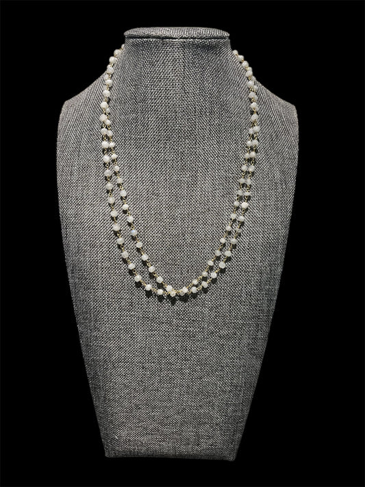 Gold Vermeil 34" Rainbow Moonstone Necklace