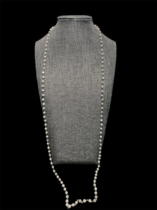 Gold Vermeil 34" Rainbow Moonstone Necklace