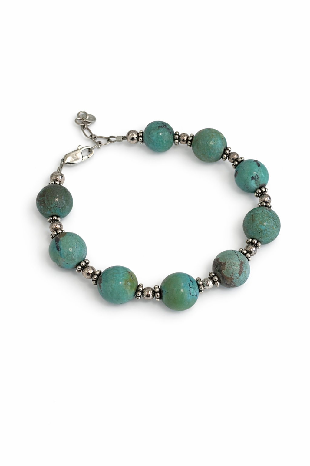 Caroline Pollack Natural Turquoise Sterling Silver Bracelet