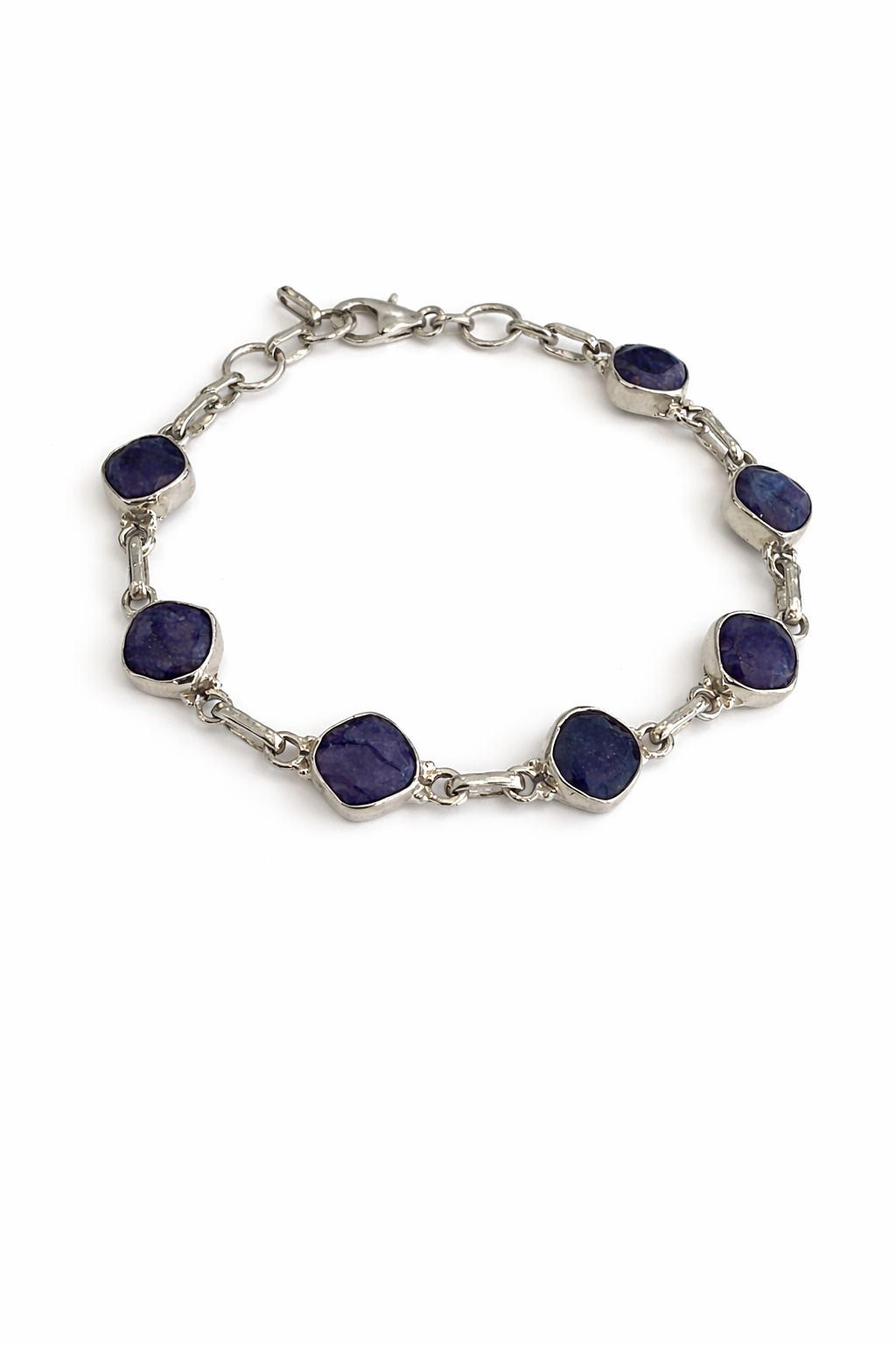 Sterling Silver Sapphire Tennis Bracelet
