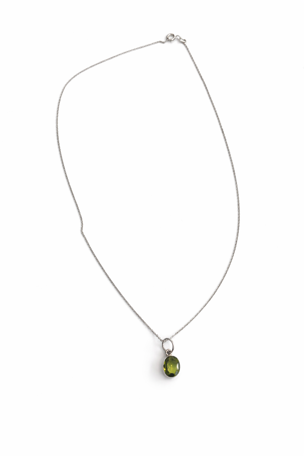 Sterling Silver Peridot Pendant Necklace