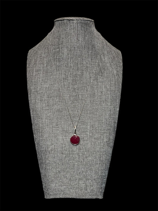 Sterling Silver Ruby Pendant Necklace New