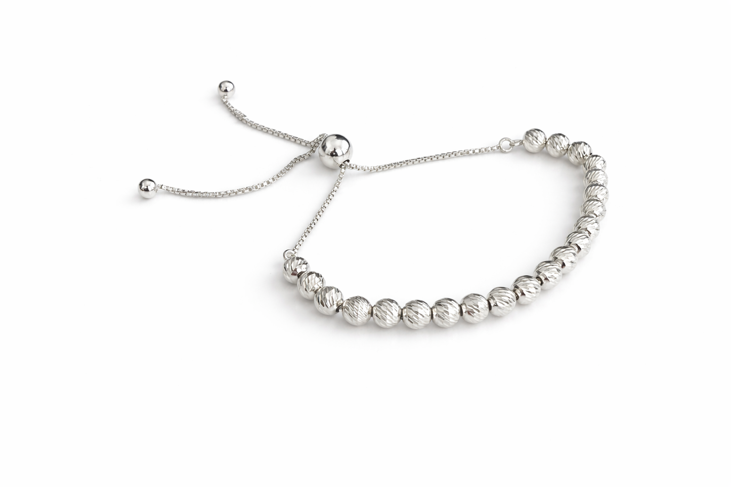 Sterling Silver Ball Bracelet Adjustable