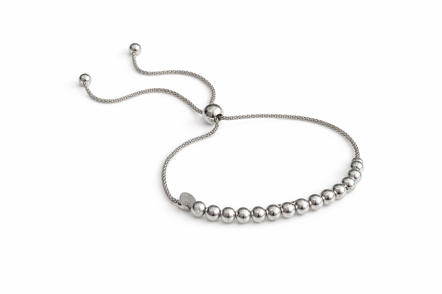 Sterling Silver Ball Bracelet Adjustable