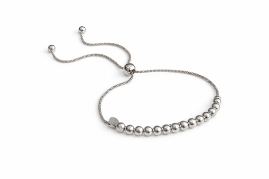 Sterling Silver Ball Bracelet Adjustable