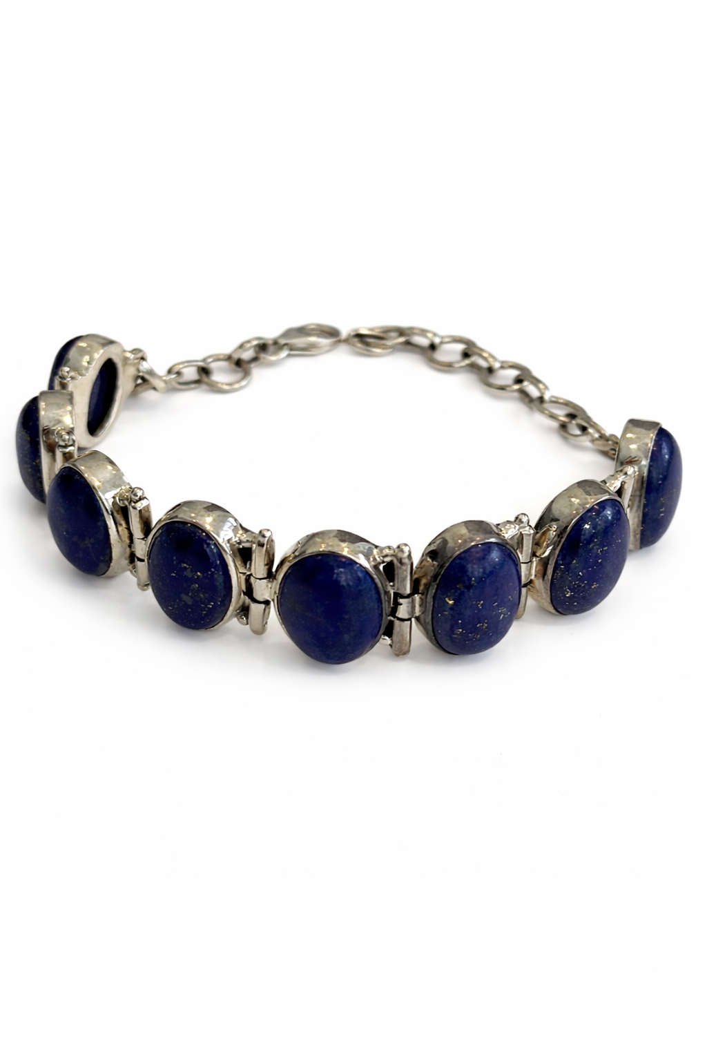 Sterling Silver Blue Lapis Bracelet Adjustable