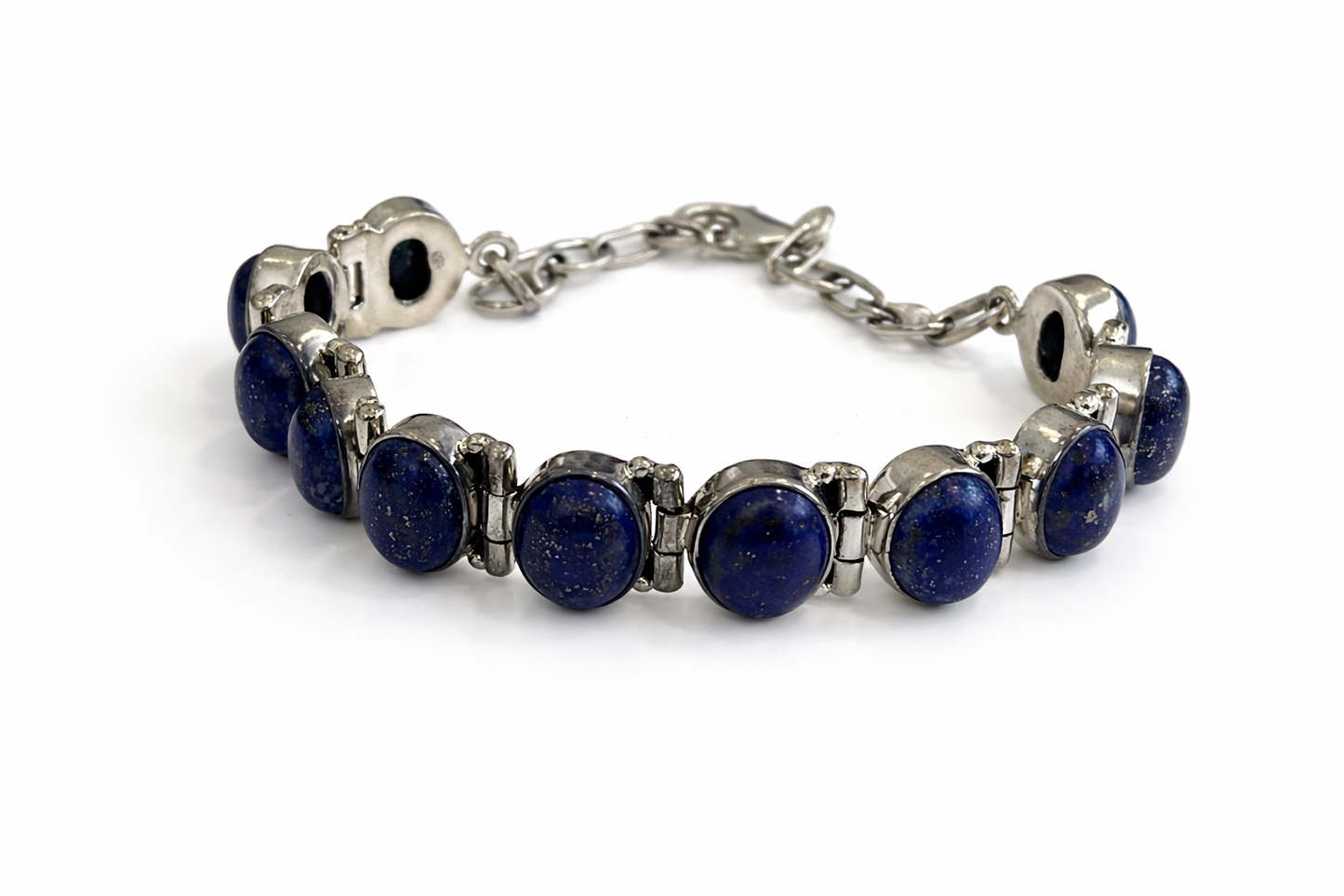 Sterling Silver Blue Lapis Bracelet Adjustable