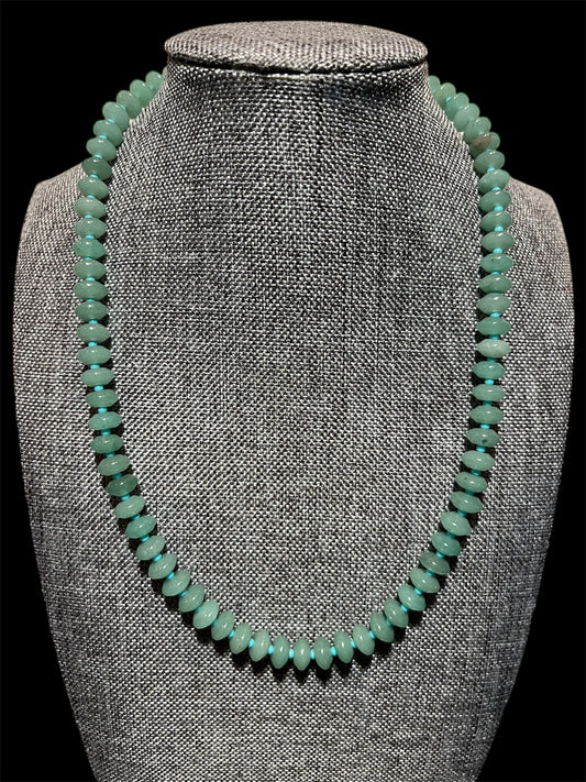 Sterling Silver Green Aventurine Necklace