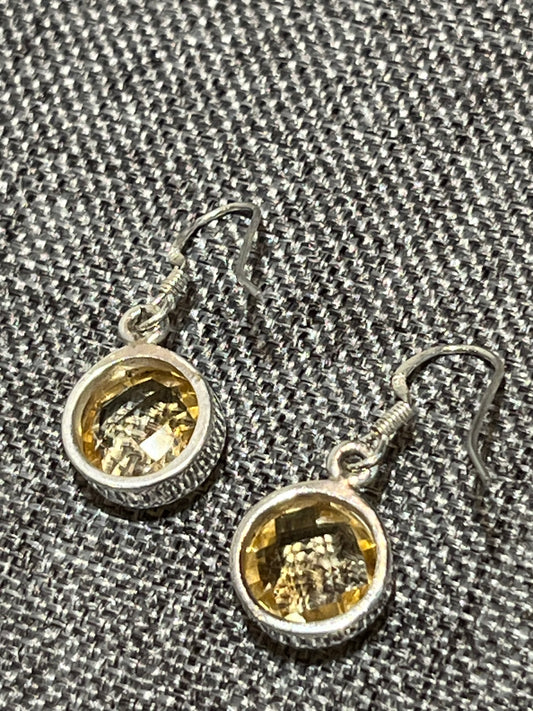 Sterling Silver Citrine Dangle Earrings