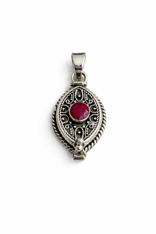 Sterling Silver Ruby Poison Pendant Locket
