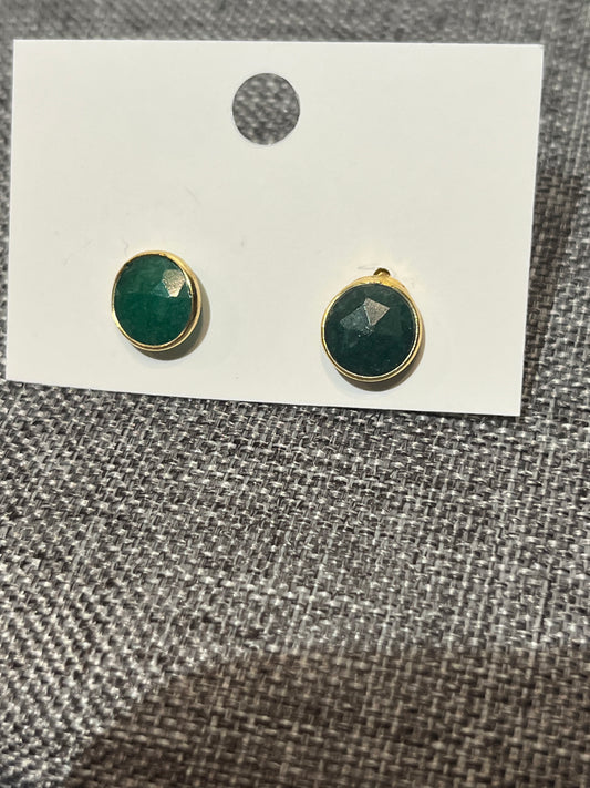 Gold Vermeil Emerald Stud Earrings