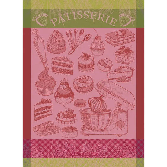 Garnier Thiebaut French Kitchen La Patisserie Rose Jacquard Tea Towel