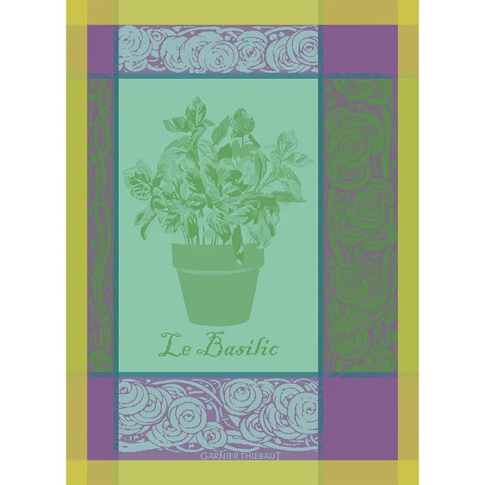 Garnier Thiebaut French Kitchen Basilic Purple Jacquard Towel