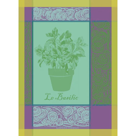 Garnier Thiebaut French Kitchen Basilic Purple Jacquard Towel