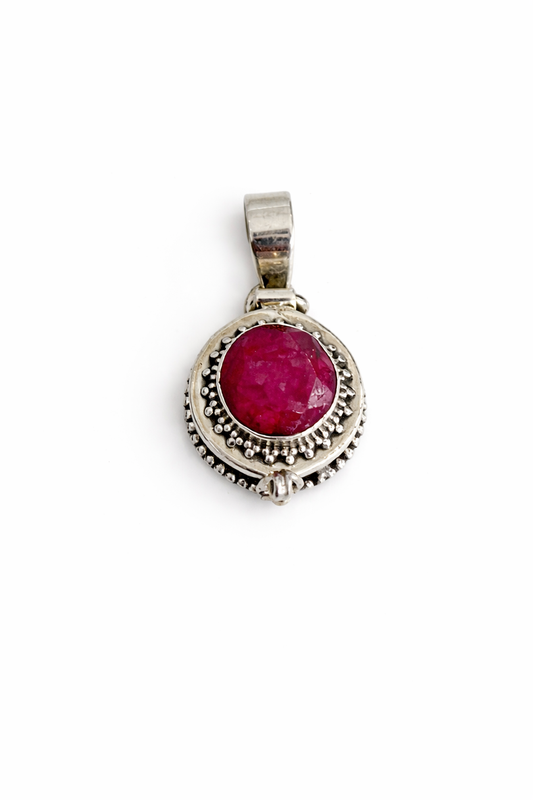 Sterling Silver Ruby Poison Pendant Locket