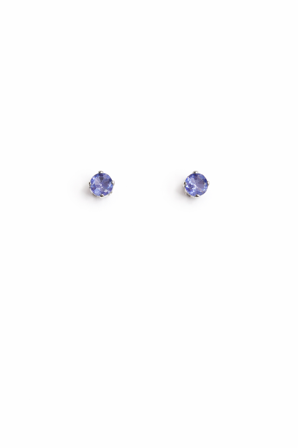 Sterling Silver Tanzanite Stud Earrings