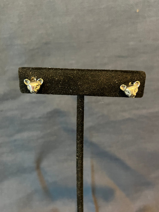 Sterling Silver Cats Stud Earrings New
