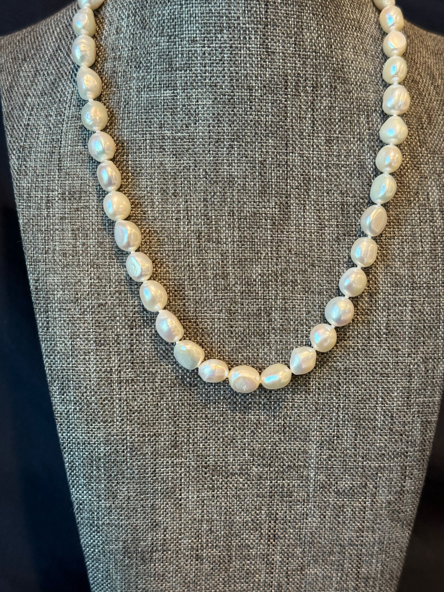Baroque Pearl Necklace With Sterling Silver Clasp