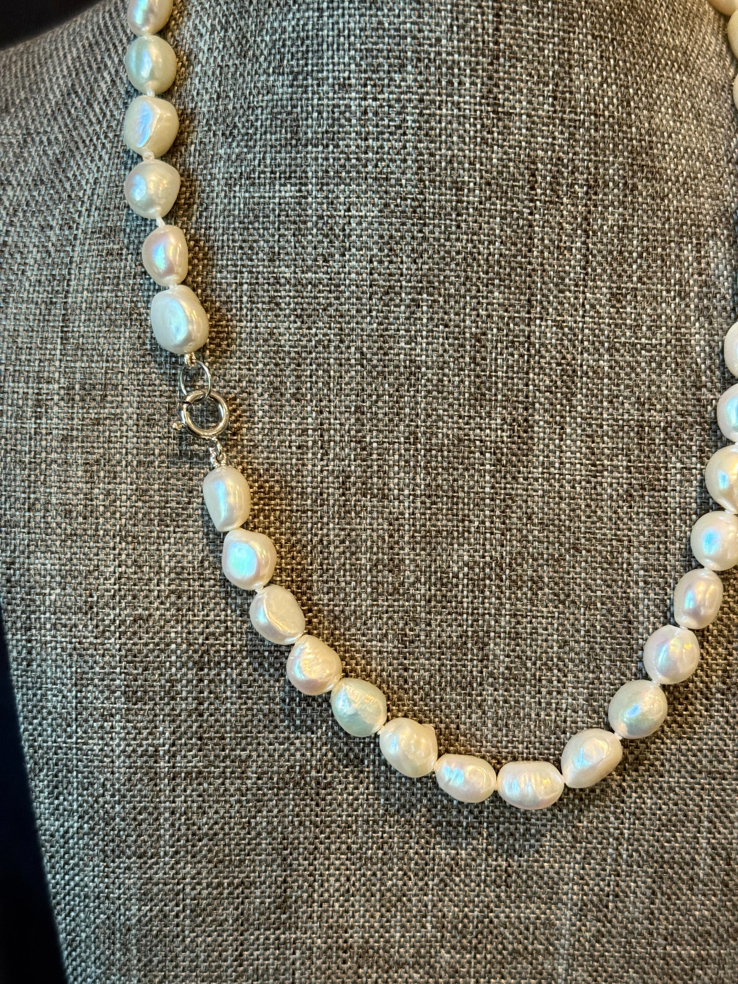 Baroque Pearl Necklace With Sterling Silver Clasp