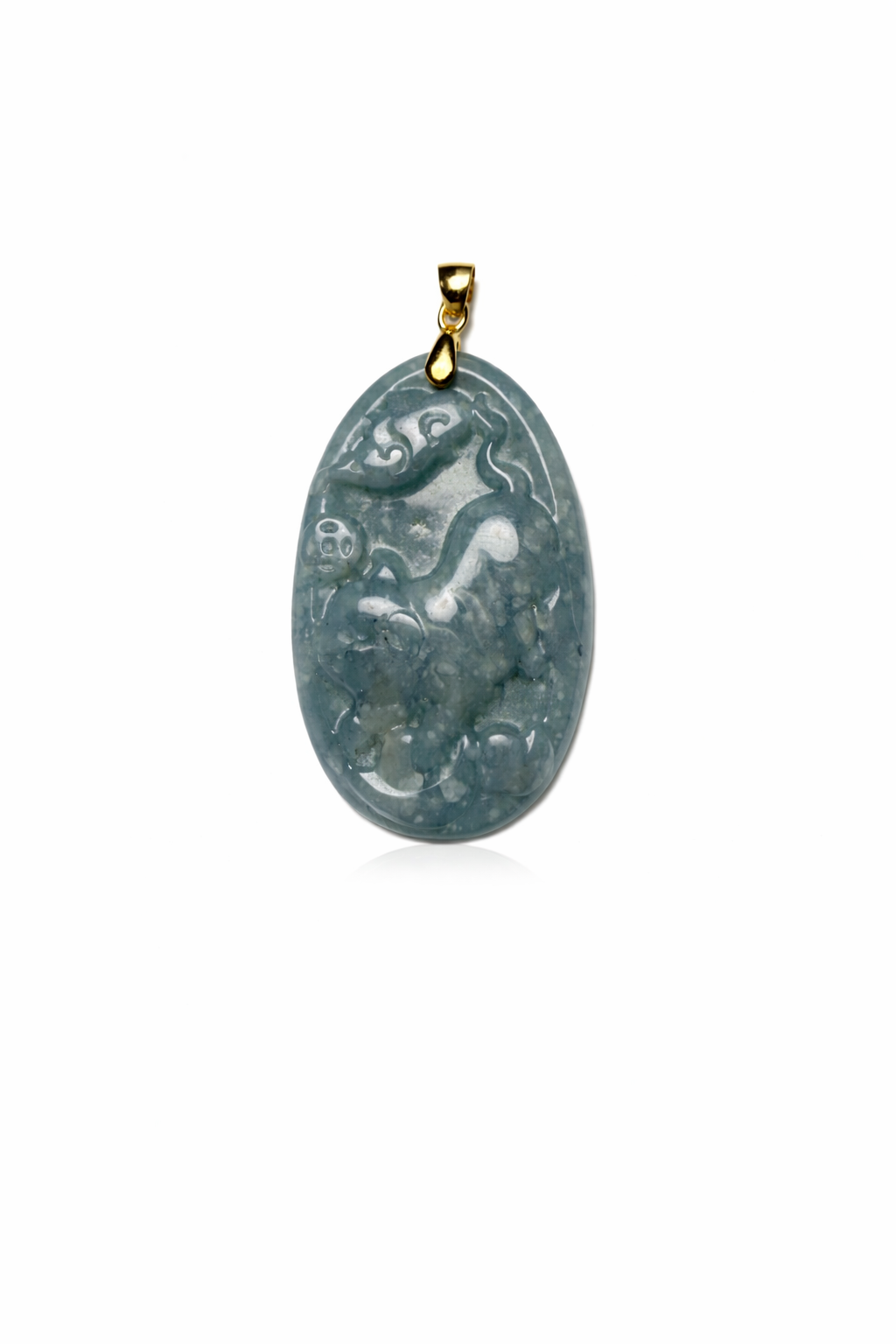 Guatemalan Bluewater Jade Pig Chinese Zodiac Pendant New