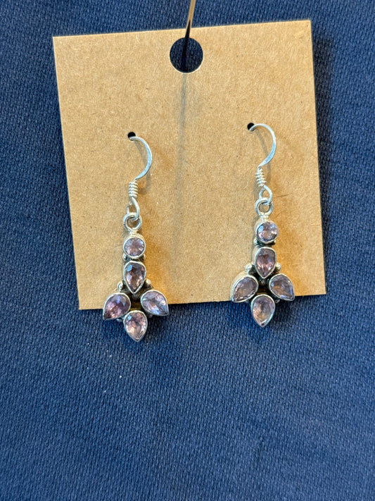 Sterling Silver Amethyst Dangle Earrings