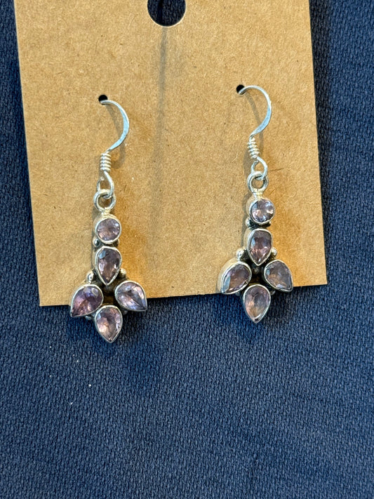 Sterling Silver Amethyst Dangle Earrings
