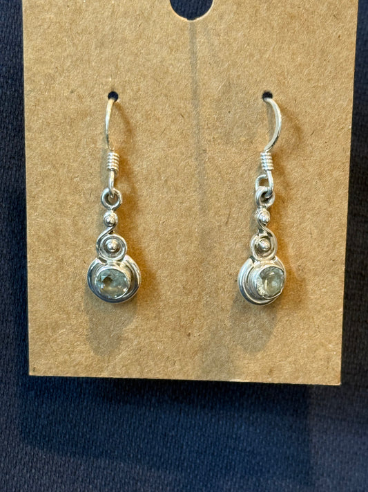 Sterling Silver Blue Topaz Dangle Earrings