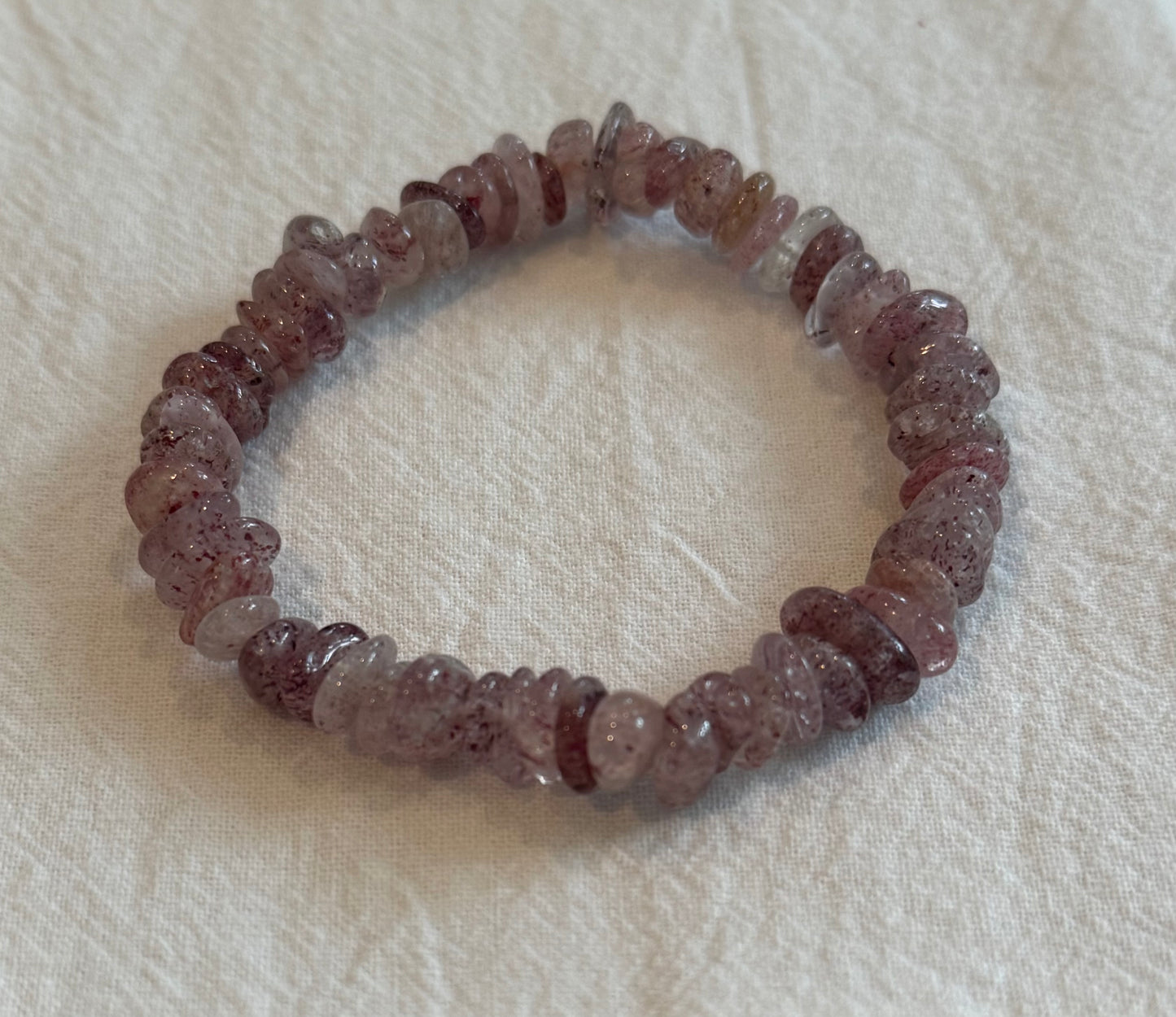 Strawberry Quartz Beaded Bracelet